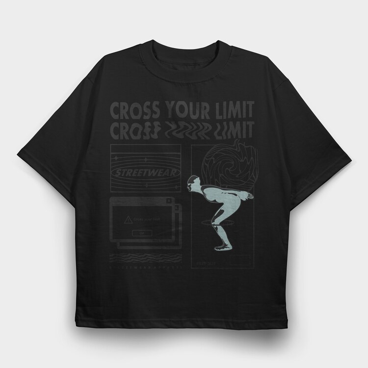 Cross Your Limits 1, Tricou Oversize Barbati (Unisex)