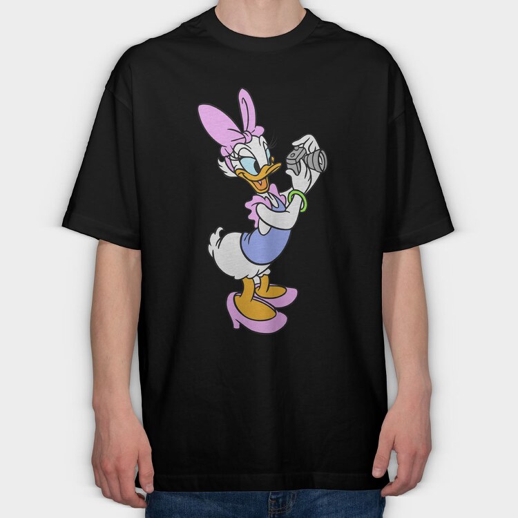Cartoon Retro Daisy Duck 2, Tricou Oversize Barbati (Unisex)