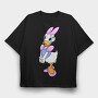 Cartoon Retro Daisy Duck 6, Tricou Oversize Barbati (Unisex)