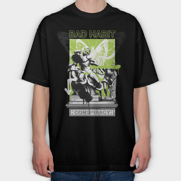 Bad Habbit 1, Tricou Oversize Barbati (Unisex)