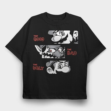 The Good the Bad the Ugly Mario, Tricou Oversize Barbati (Unisex)