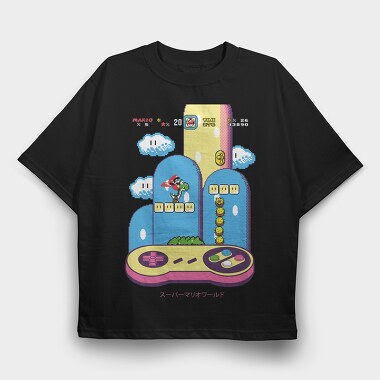 Mario Game, Tricou Oversize Barbati (Unisex)