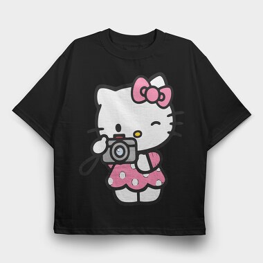 Cartoon Retro Hello Kitty 1, Tricou Oversize Barbati (Unisex)