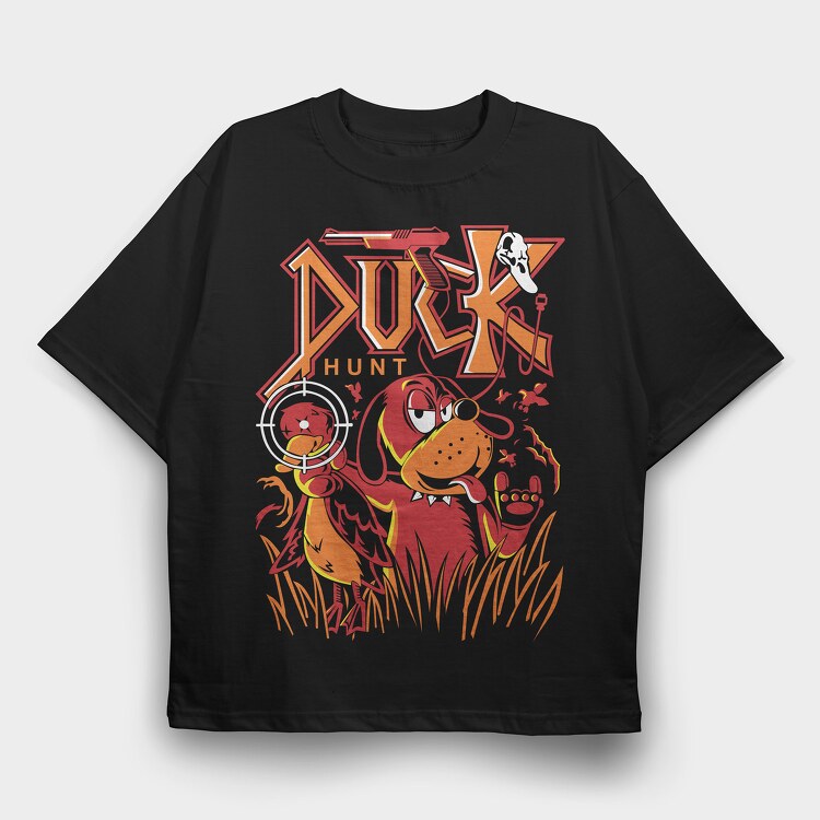 Duck Hunt, Tricou Oversize Barbati (Unisex)