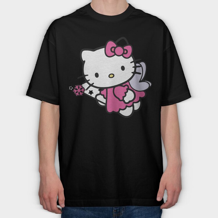 Cartoon Retro Hello Kitty 2, Tricou Oversize Barbati (Unisex)