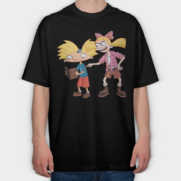 Cartoon Retro Hey Arnold 1, Tricou Oversize Barbati (Unisex)