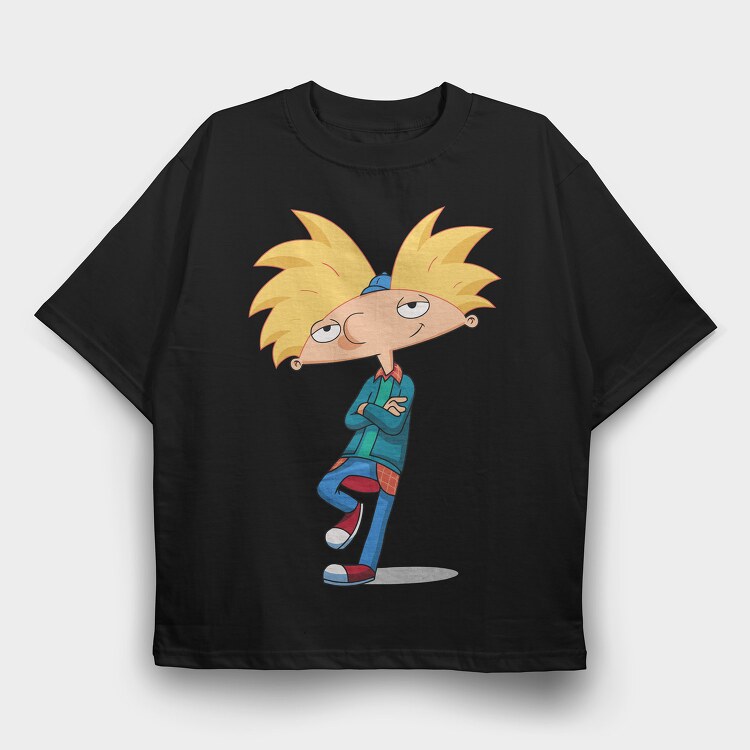 Cartoon Retro Hey Arnold 6, Tricou Oversize Barbati (Unisex)