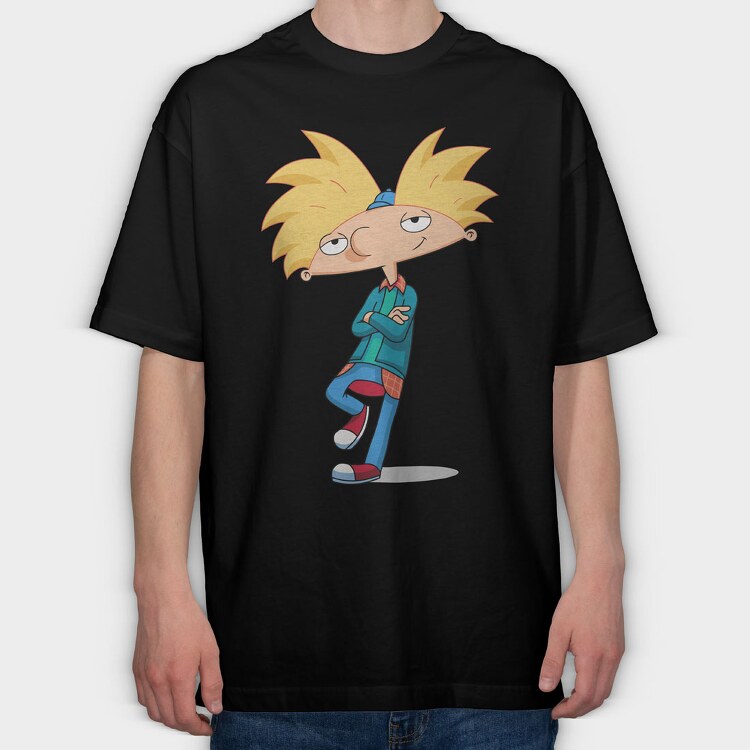 Cartoon Retro Hey Arnold 6, Tricou Oversize Barbati (Unisex)