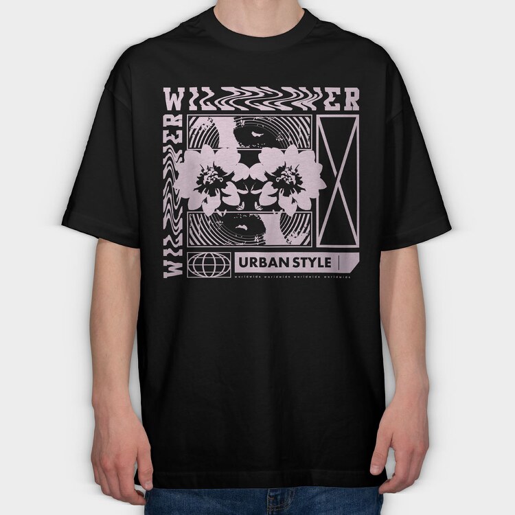 Flower 2, Tricou Oversize Barbati (Unisex)