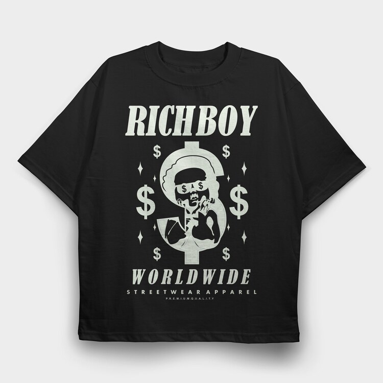 Richboy 1, Tricou Oversize Barbati (Unisex)