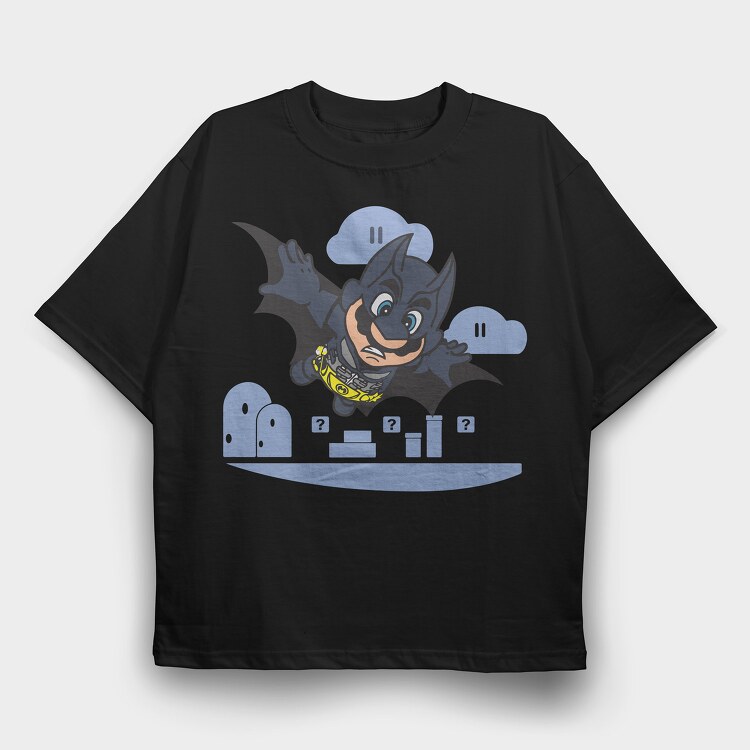 Batman Mario, Tricou Oversize Barbati (Unisex)