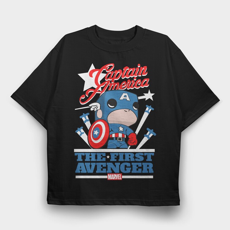 Funko Marvel captain america, Tricou Oversize Barbati (Unisex)