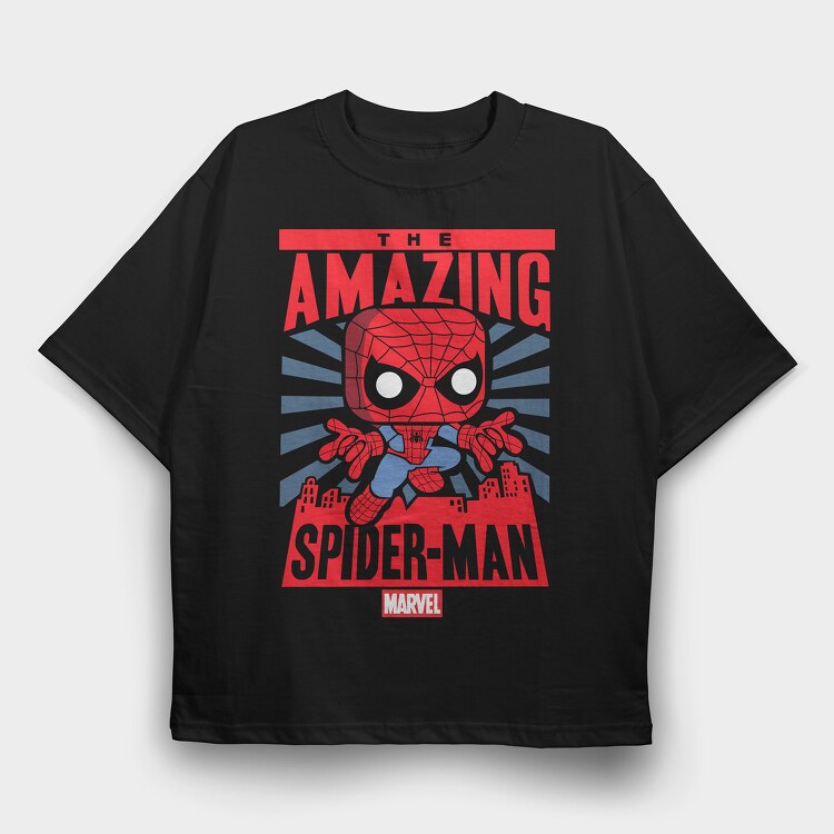 Funko Marvel spider man, Tricou Oversize Barbati (Unisex)