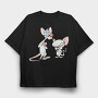 Cartoon Retro Pinky and Cerebro 3, Tricou Oversize Barbati (Unisex)