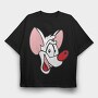Cartoon Retro Pinky and Cerebro 4, Tricou Oversize Barbati (Unisex)