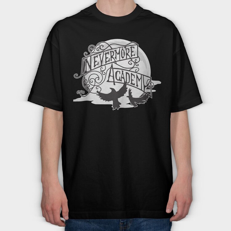 Nevermore Academy Merlina, Tricou Oversize Barbati (Unisex)