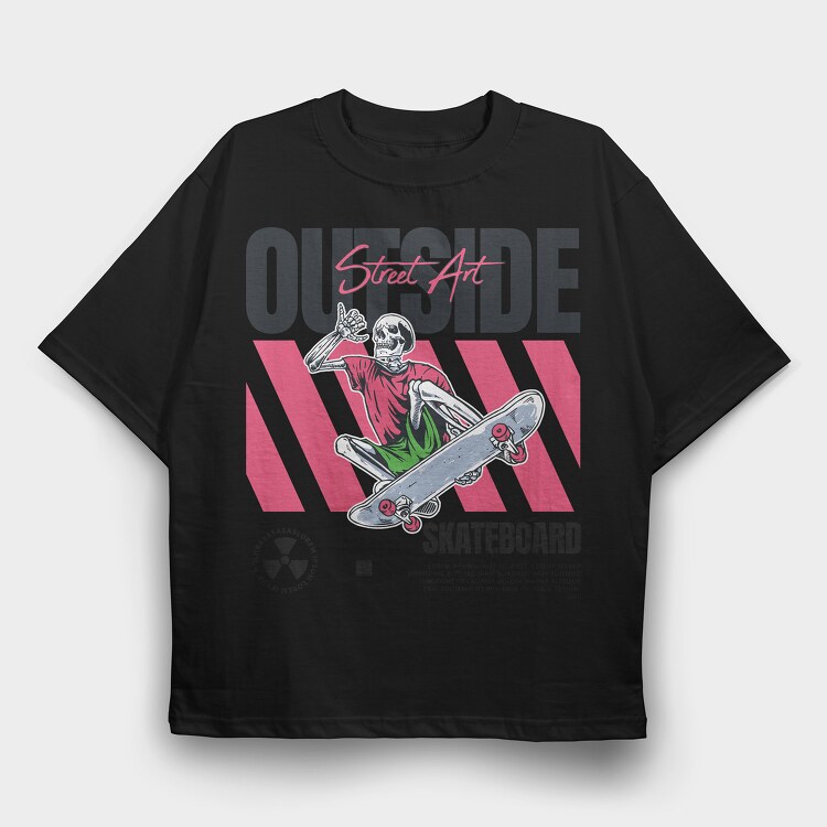 Outside Skateboard 2, Tricou Oversize Barbati (Unisex)