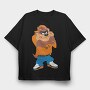 Cartoon Retro Tazmania 3, Tricou Oversize Barbati (Unisex)