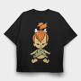 Cartoon Retro the Flintstones 5, Tricou Oversize Barbati (Unisex)