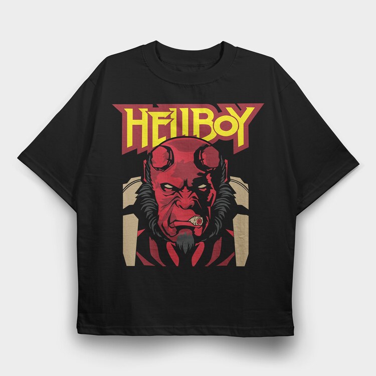 hellboy, Tricou Oversize Barbati (Unisex)