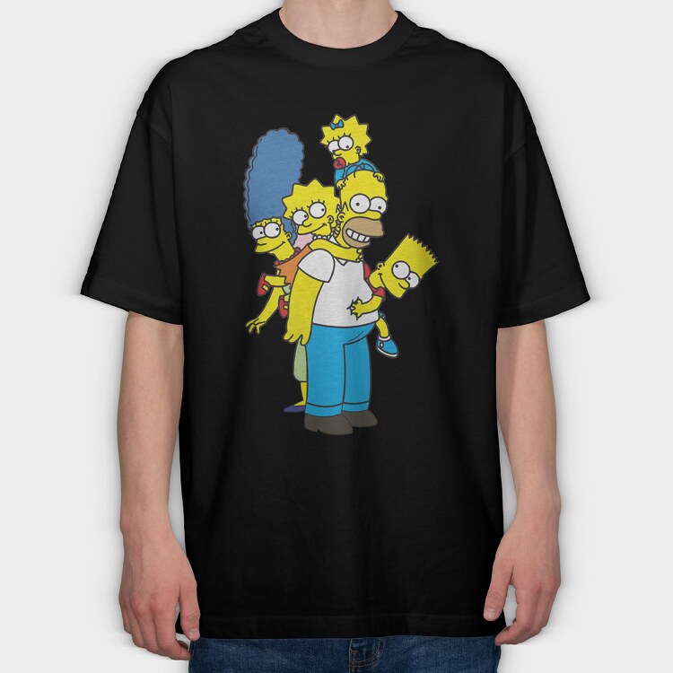Cartoon Retro the Simpsons 1, Tricou Oversize Barbati (Unisex)