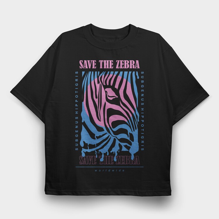 Save The Zebra 1, Tricou Oversize Barbati (Unisex)
