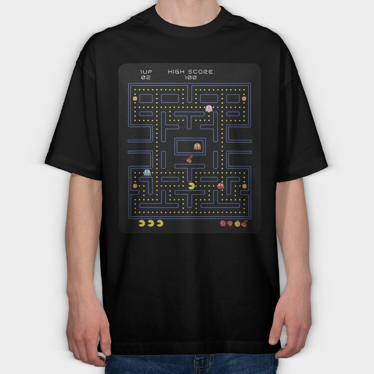 Pacman 37, Tricou Oversize Barbati (Unisex)