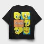 Cartoon Retro Tweety 1, Tricou Oversize Barbati (Unisex)