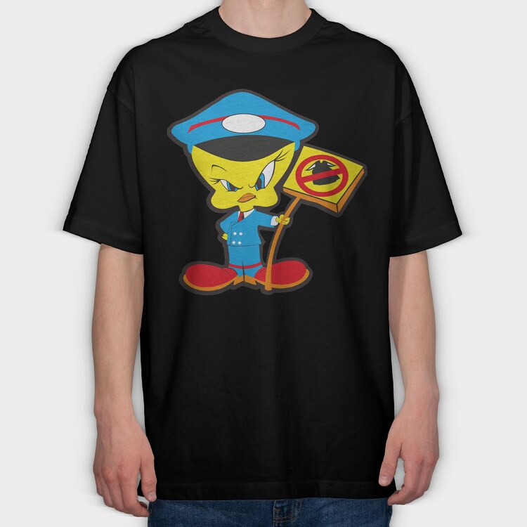 Cartoon Retro Tweety 2, Tricou Oversize Barbati (Unisex)