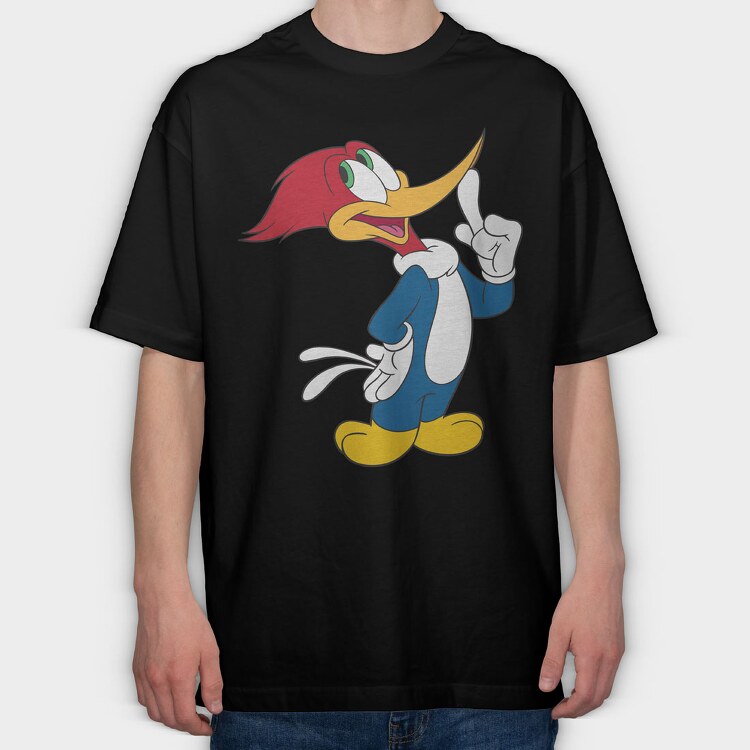 Cartoon Retro Woody Woodpecker 2, Tricou Oversize Barbati (Unisex)