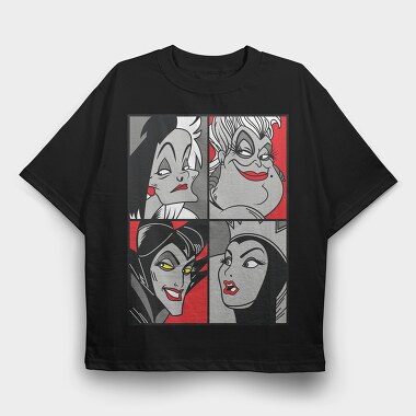 Villanas Disney Pop Art, Tricou Oversize Barbati (Unisex)