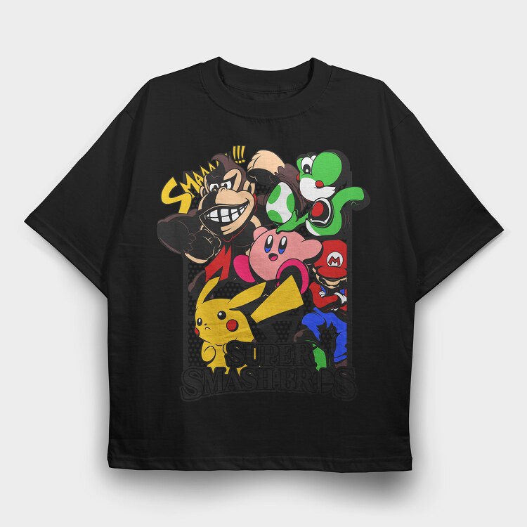 Super Smash Bros, Tricou Oversize Barbati (Unisex)