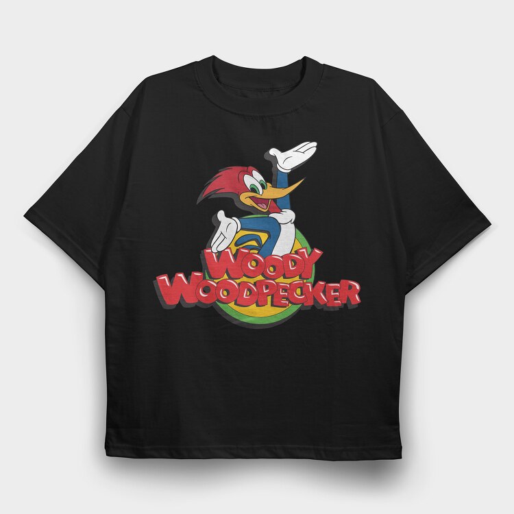 Cartoon Retro Woody Woodpecker 4, Tricou Oversize Barbati (Unisex)