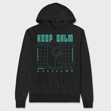 Keep Calm and Respawn, Hanorac Oversize Barbati (Unisex)