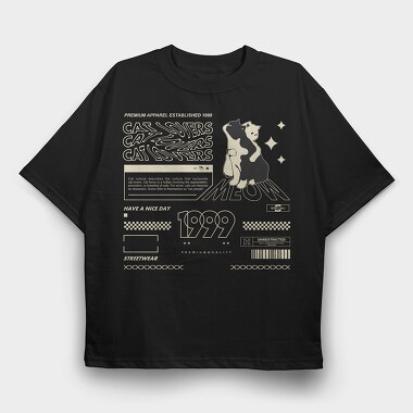 Cat Lovers 2, Tricou Oversize Barbati (Unisex)