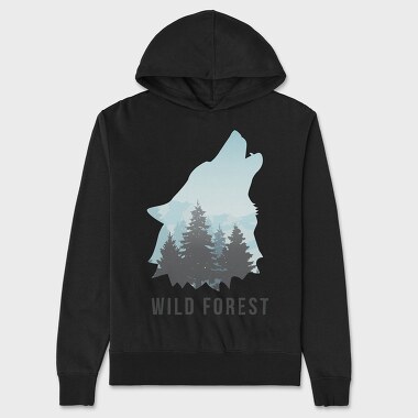 Wild Forest Wolf, Hanorac Oversize Barbati (Unisex)