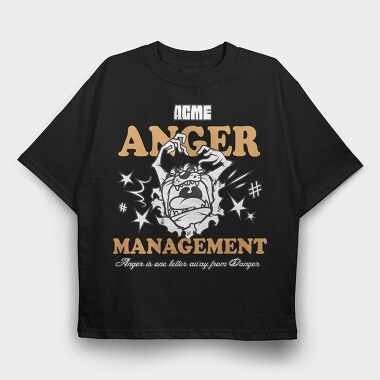 Tasmanian Devil Anger, Tricou Oversize Barbati (Unisex)