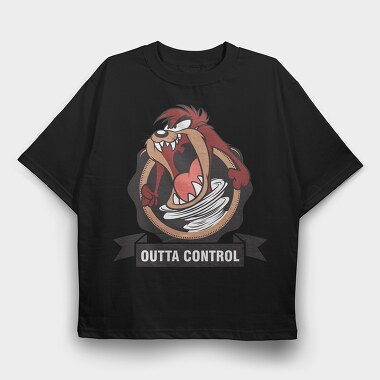 Tasmanian Devil Outta Control, Tricou Oversize Barbati (Unisex)