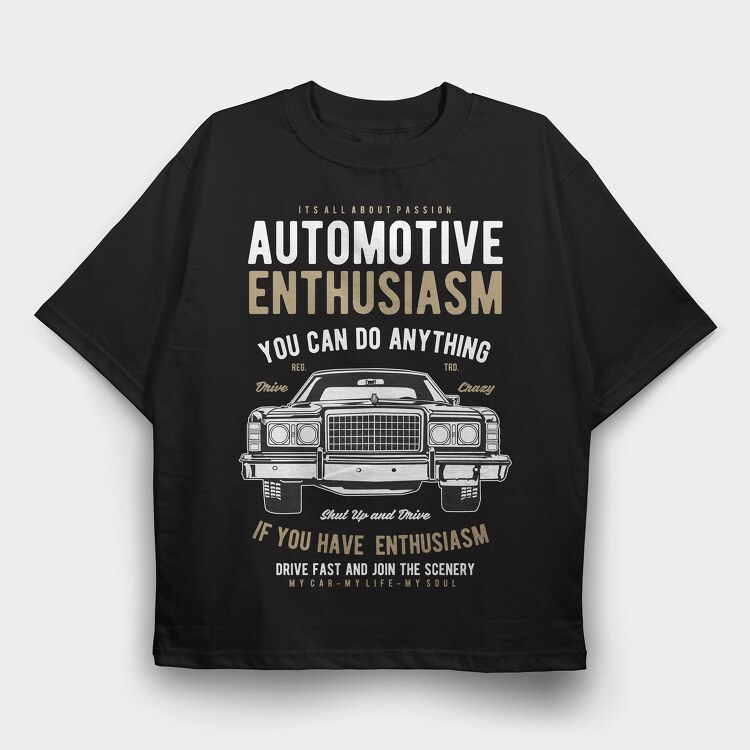 Automotive Enthusiasm, Tricou Oversize Barbati (Unisex)