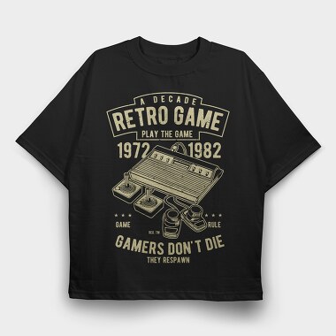 Retro Game, Tricou Oversize Barbati (Unisex)