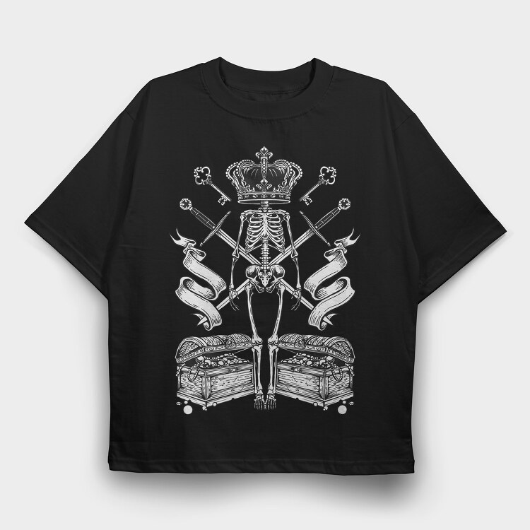 Skeleton King, Tricou Oversize Barbati (Unisex)