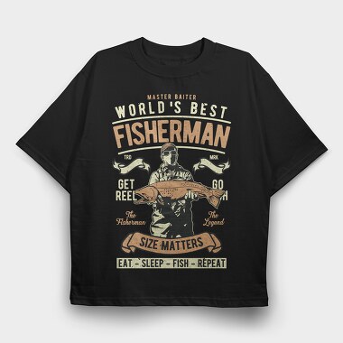 World'S Best Fisherman, Tricou Oversize Barbati (Unisex)