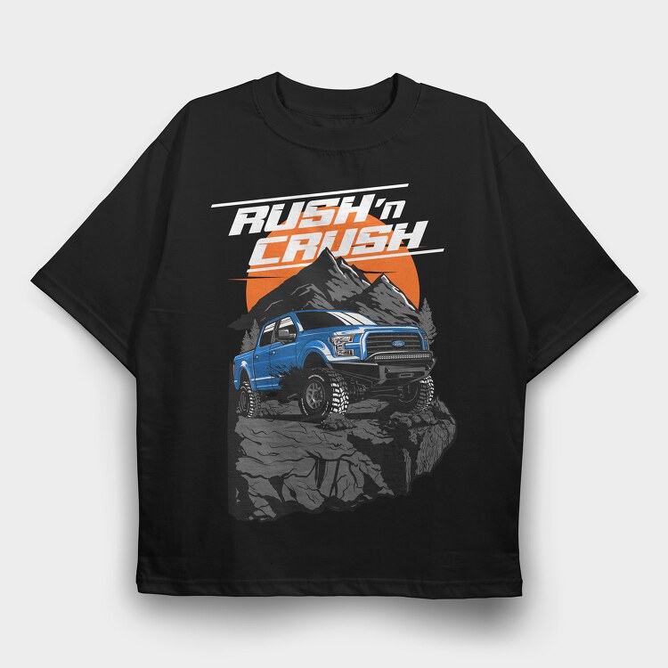 RUSH N CRUSH, Tricou Oversize Barbati (Unisex)