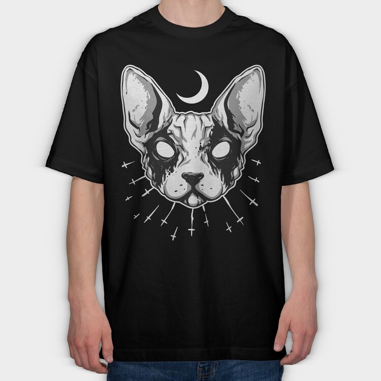 Black Metal Cat, Tricou Oversize Barbati (Unisex)