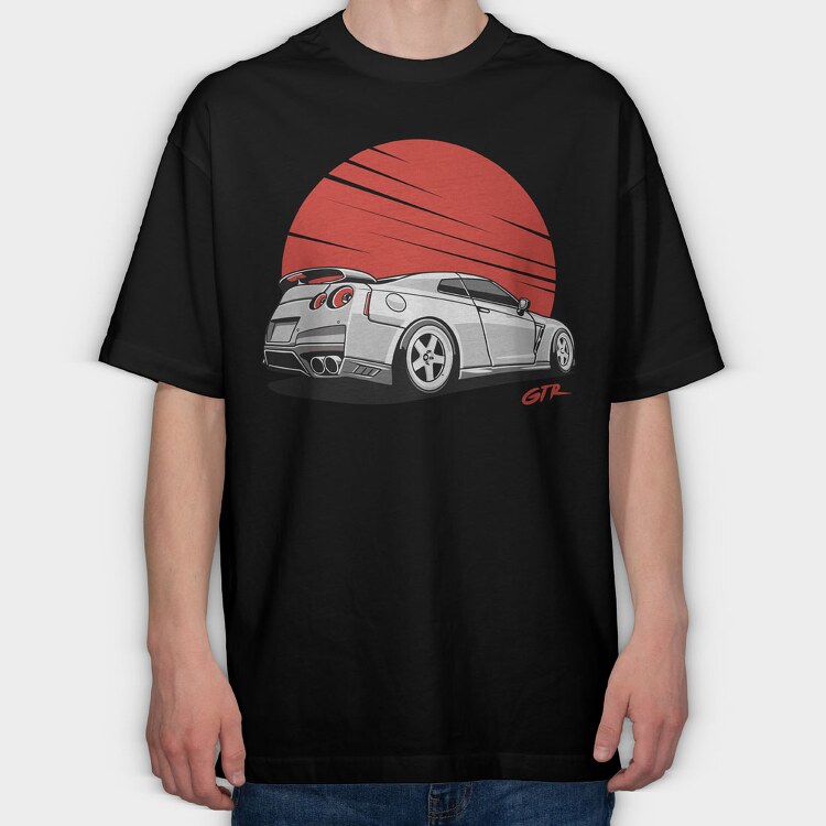 Gt-R Red Sun, Tricou Oversize Barbati (Unisex)
