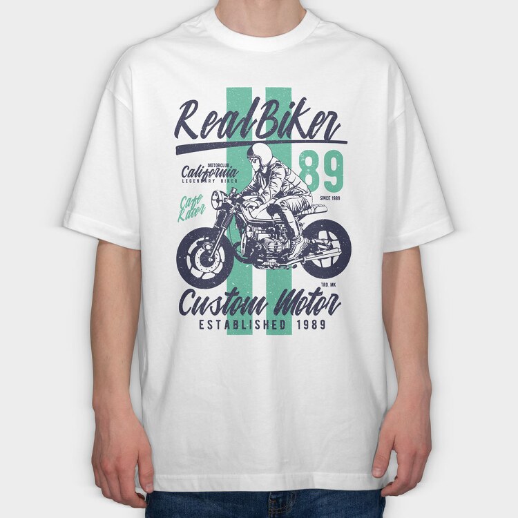 Real Biker, Tricou Oversize Barbati (Unisex)