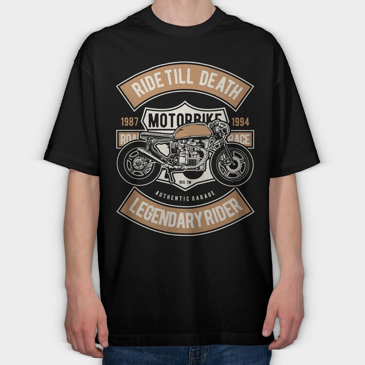 Ride Till Death, Tricou Oversize Barbati (Unisex)