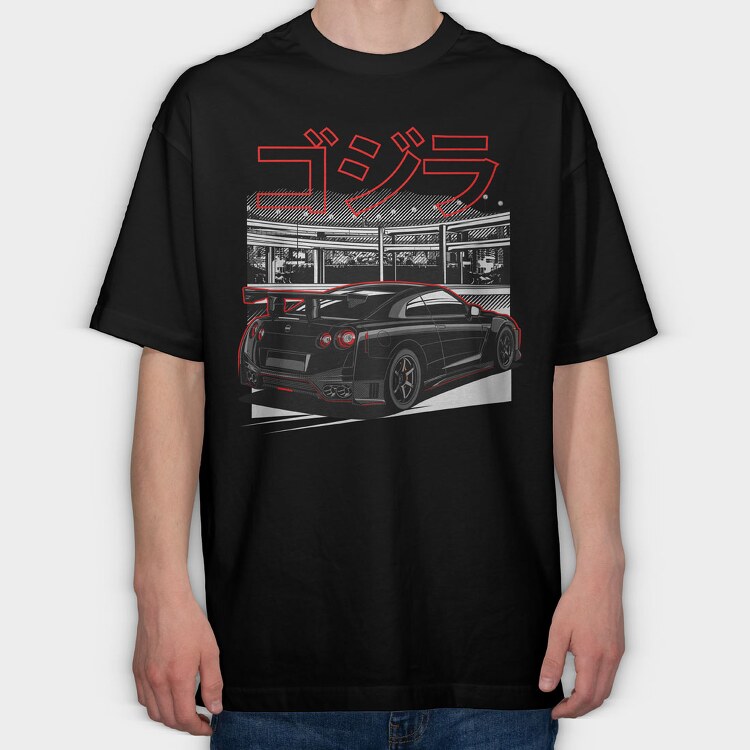 GTR R35 Back, Tricou Oversize Barbati (Unisex)