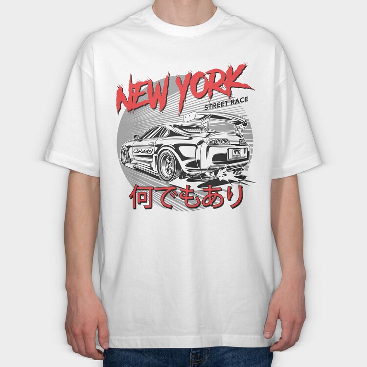 Supra Street Racing, Tricou Oversize Barbati (Unisex)
