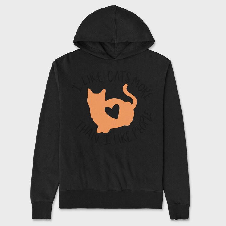 I Like Cats More Than I Like People, Hanorac Oversize Barbati (Unisex)